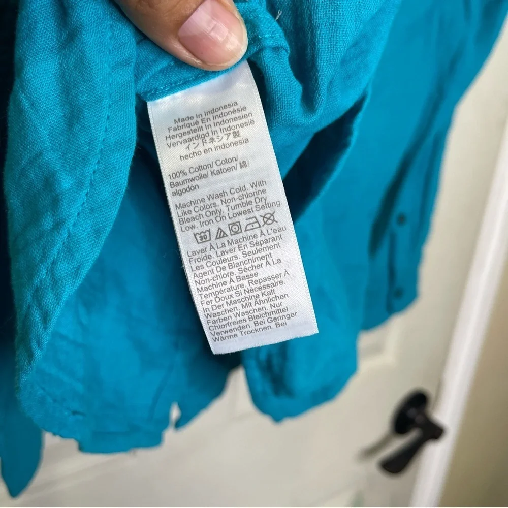 J.Crew Teal Double-gauze button-up shirt Sz Xs